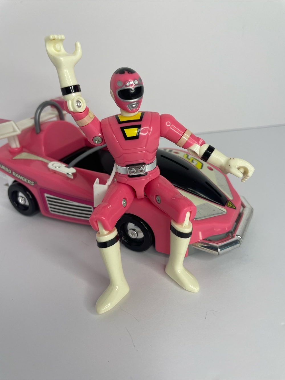 Vintage 1997 Power Rangers Turbo Pink
Ranger & Turbo Cart Vehicle Bandai FLAW!
